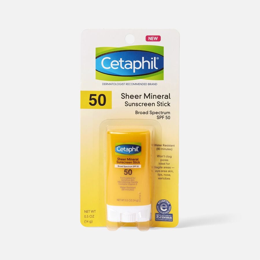 Cetaphil Sun Sheer Mineral Sunscreen Stick for Face and Body, SPF 50, .5 oz., , large image number 1