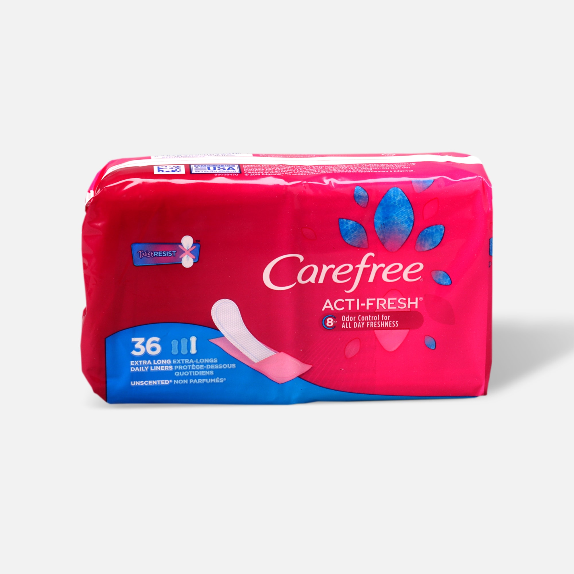 CAREFREE Acti-fresh Body Shape Extra Long to Go Unscented